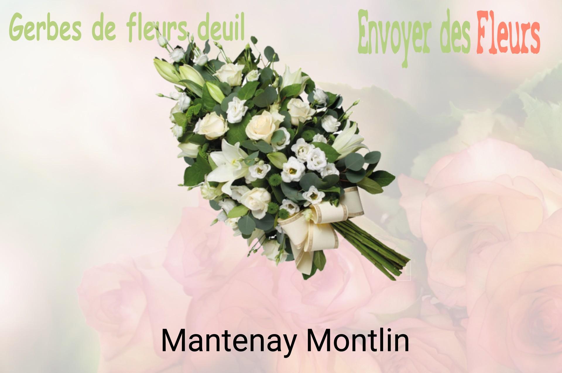 Gerbe de fleurs de deuil livrée à Mantenay-Montlin